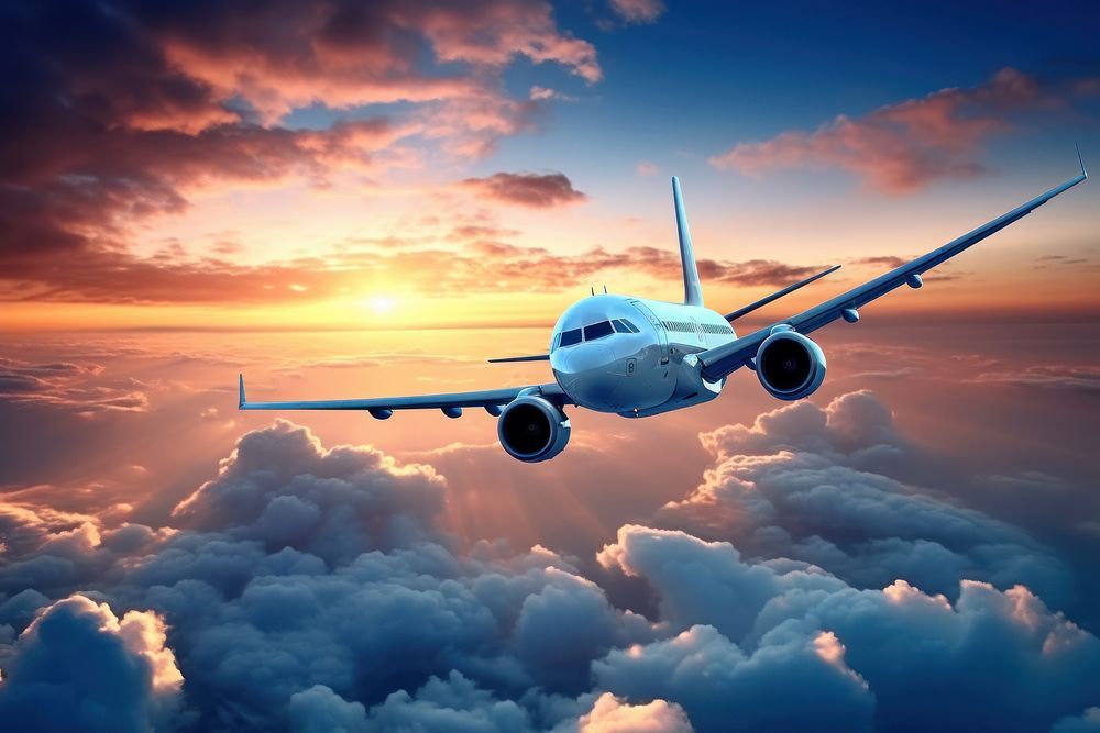 airplane sky aircraft airliner. ai generated image by rawpixel.